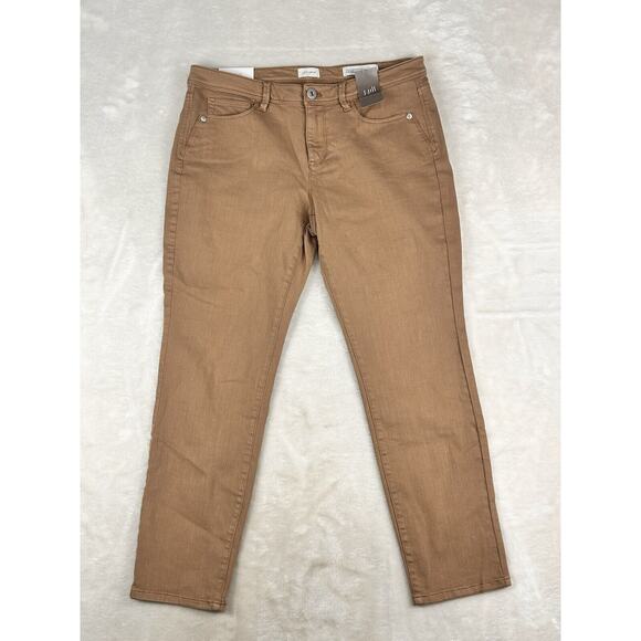 NWT J.Jill Sz 8P Denim Vicuna Tan Authentic Fit Cotton Slim Ankle Jeans - Picture 1 of 9